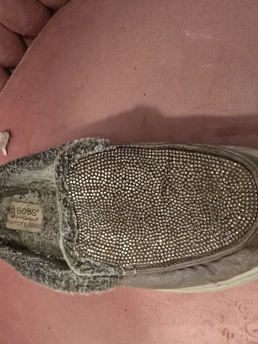 Skechers BOBS Sparkly Gray Slip-On Clog